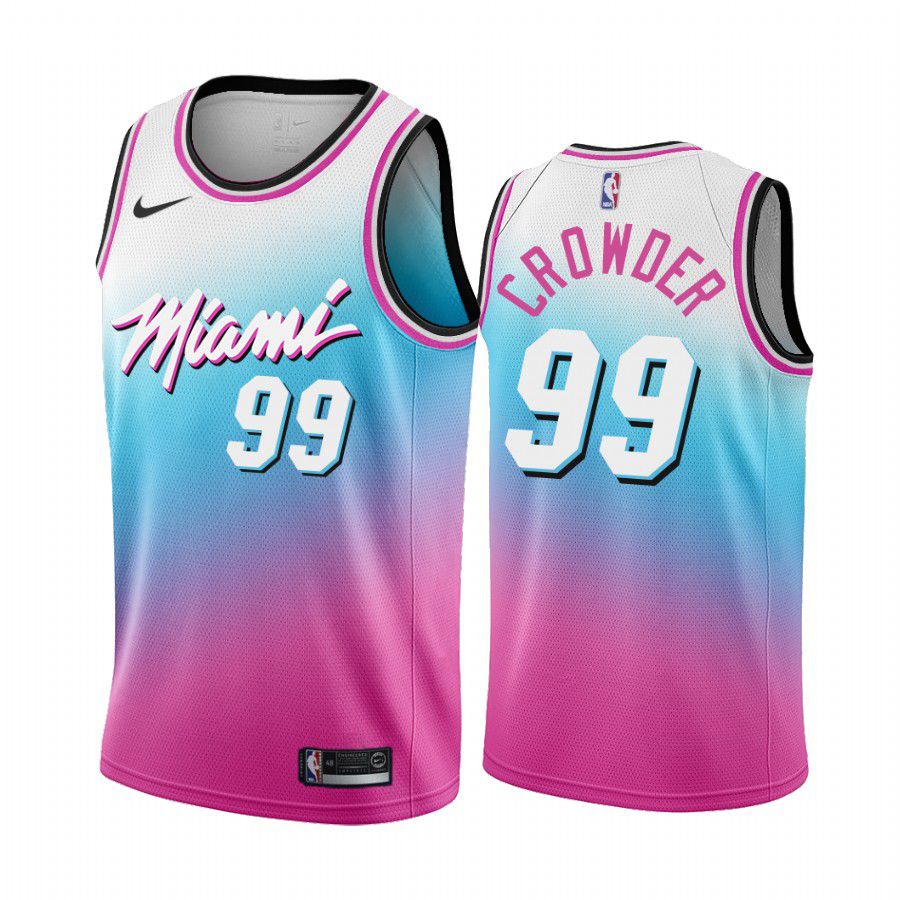 Men Miami Heat #99 jae crowder blue pick city edition vice 2020 nba jersey
